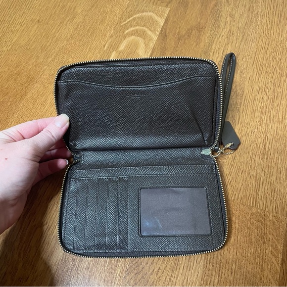 Coach Signature Canvas Zip Around Wristlet - Picture 10 of 13